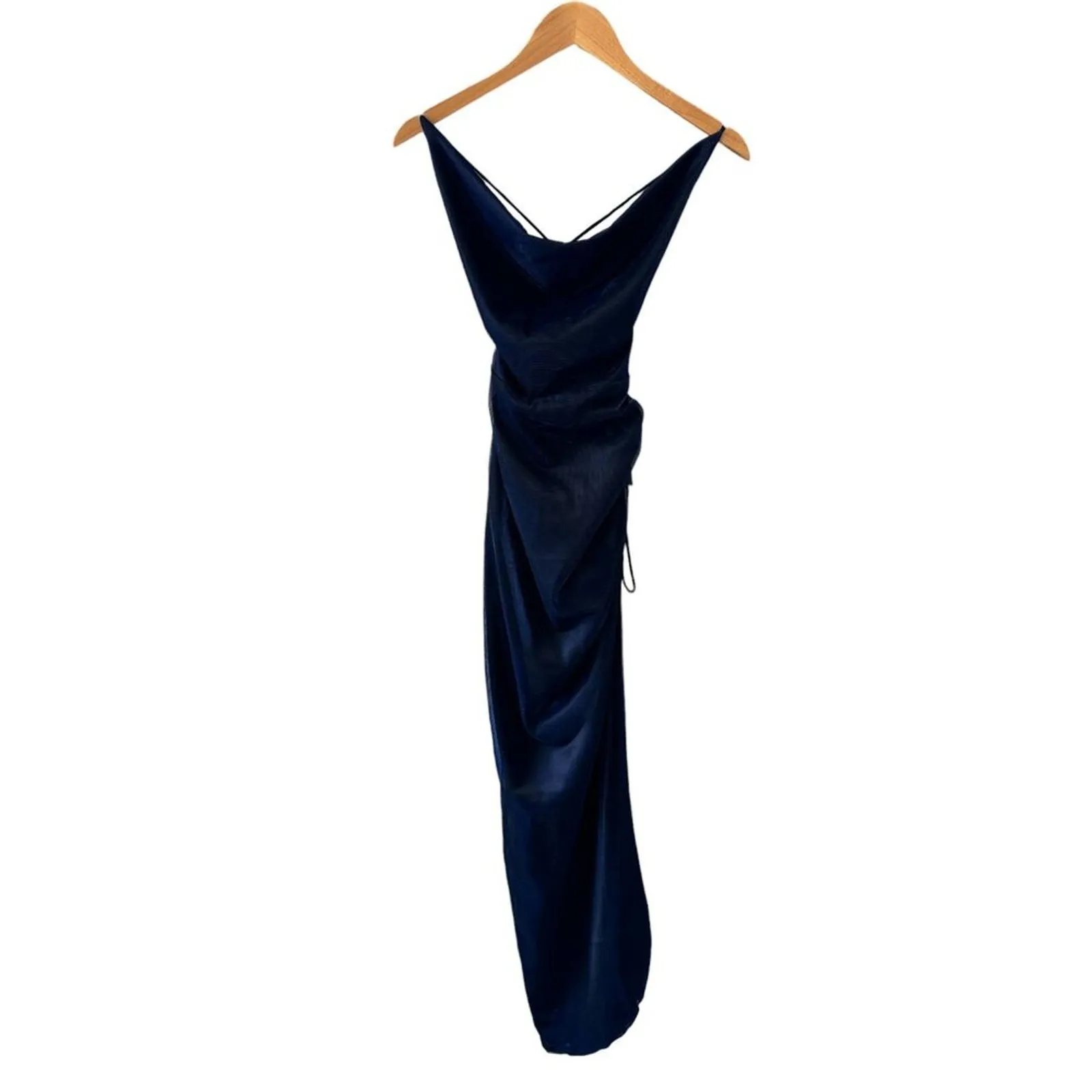Alamour The Label Claudia Dress Navy Blue Side Slit Size XXS‎ / US 0 - Image 5