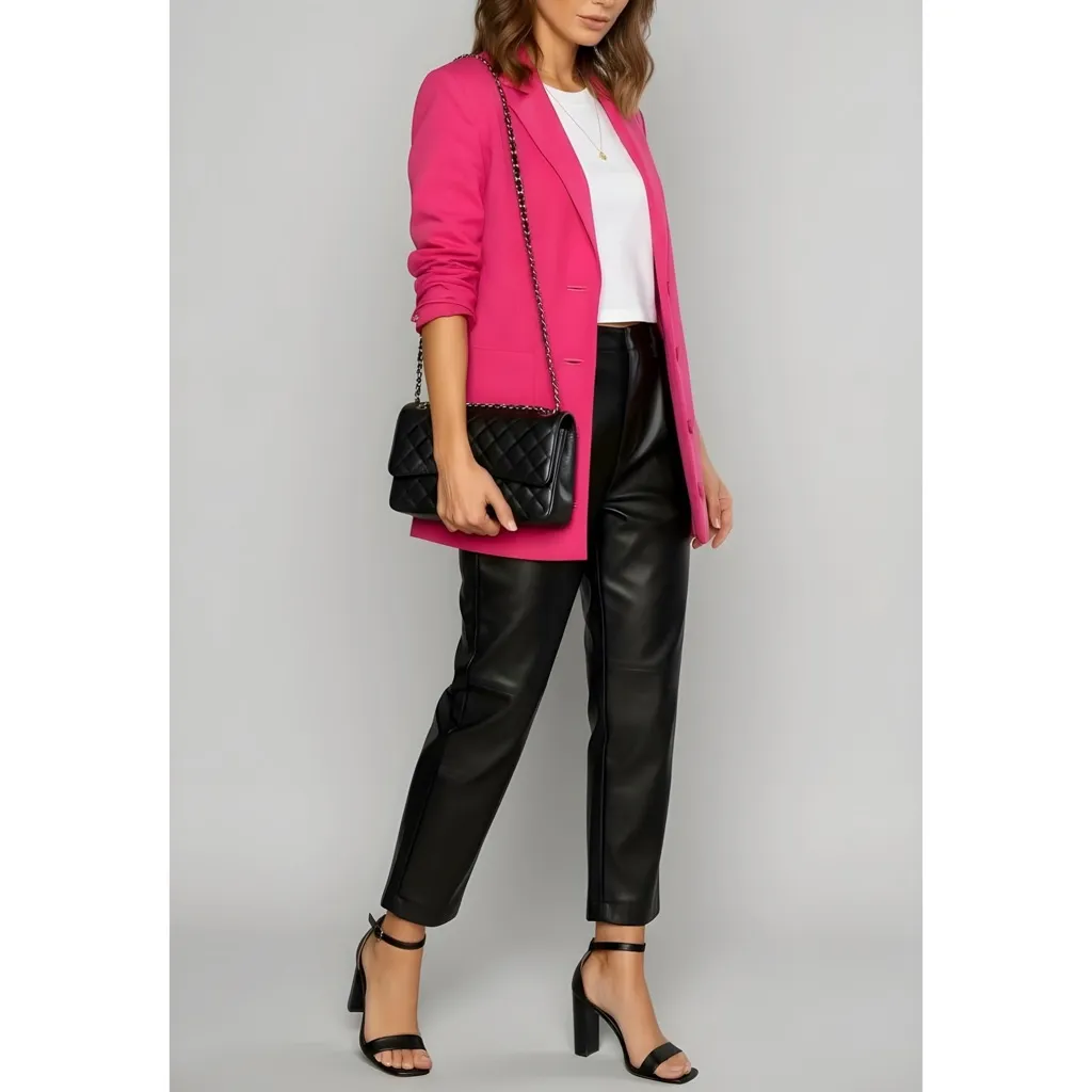 GRLFRND Jeane Suit Jacket, Bright Pink, XS - Image 6