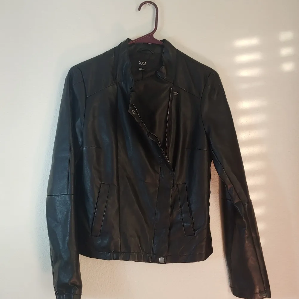 Forever 21 Faux Black Leather Jacket - Image 3