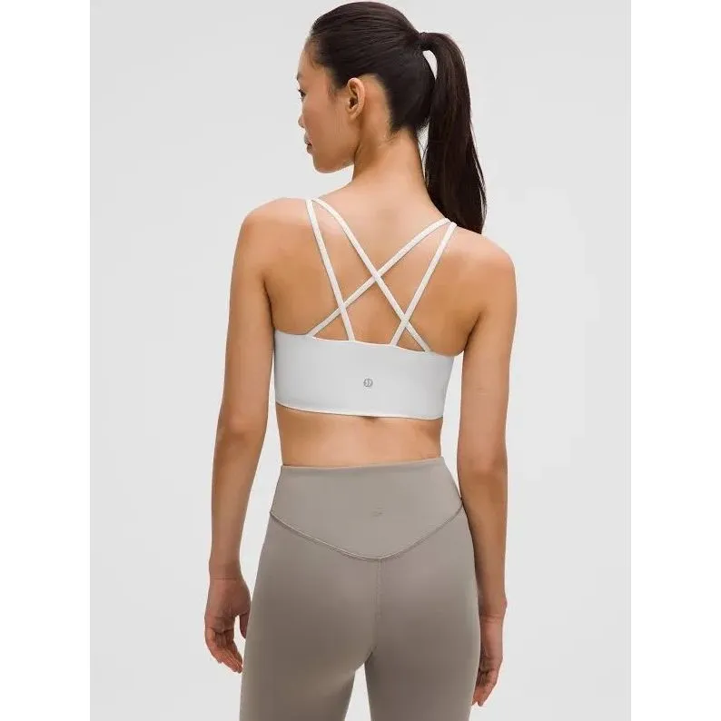 Lululemon Women’s 10 Like a Cloud Longline Bra White Molded Cups #767 - Image 3