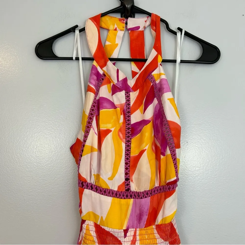NWT Abel The Label Colorful Abstract Halter Maxi Dress Size Small - Image 3