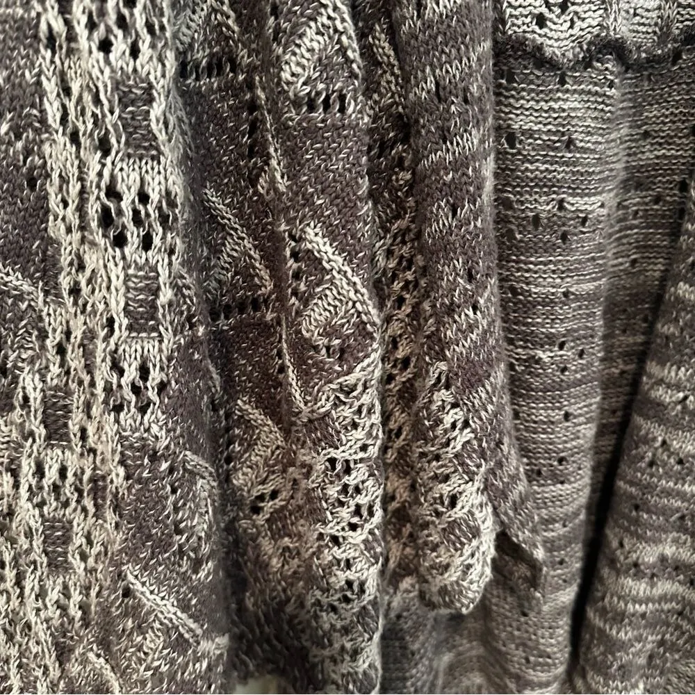 Anthropologie Moth Lavena Pointelle Vest Women's XS Gray Boho Crochet Hippie Y2K - Image 12