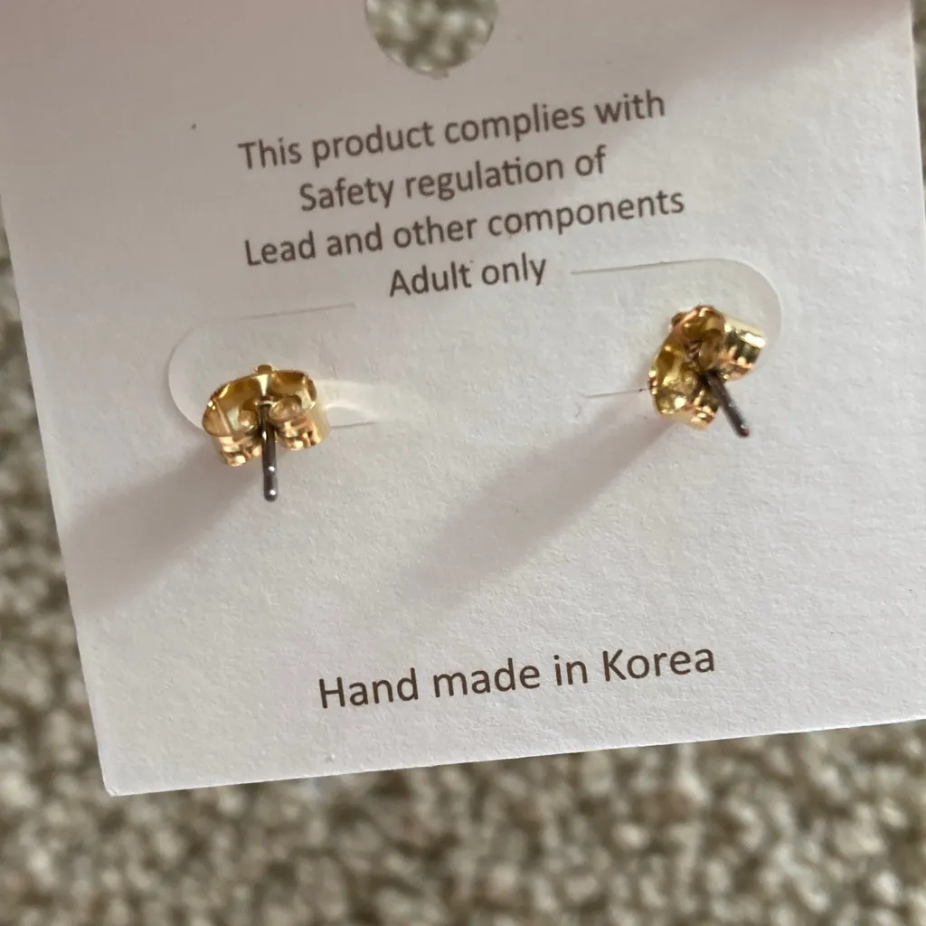 NEW Trendy & Co Dangle Earrings 14 kt Gold Plated Pink Cubic Zirconia 1.5” Posts - Image 5