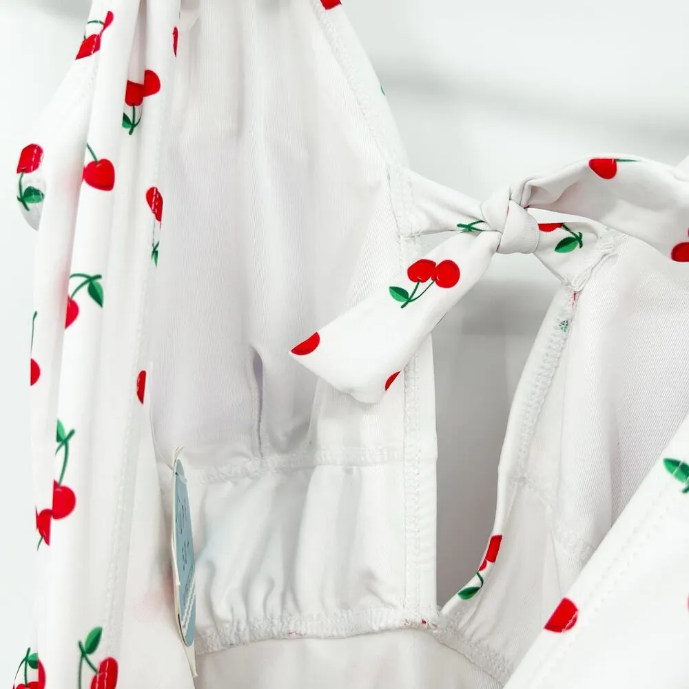 NWT Marina West Womens Beach UPF 50+ Tie Plunge Cherry One Piece Swimsuit Size L Red Size L - Image 12