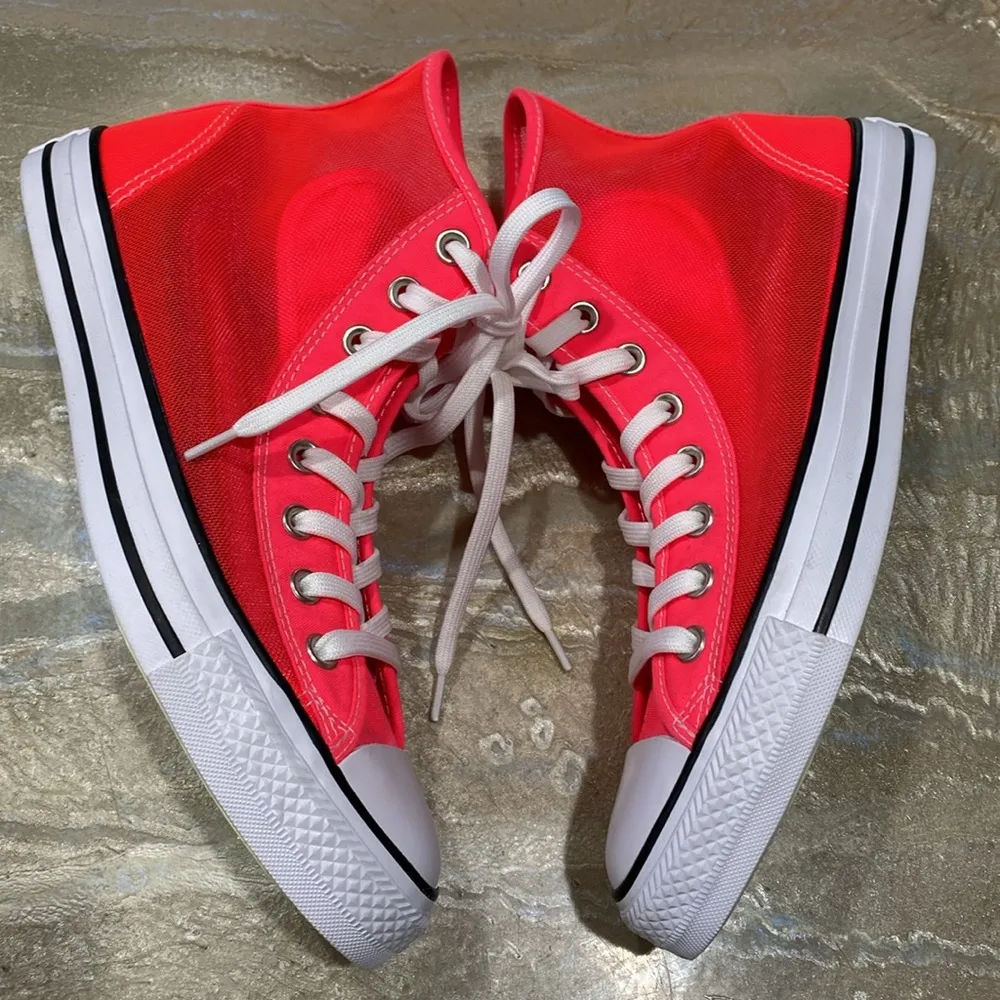 Converse CTAS Hi Top Racer Pink & White See Through Sneakers Shoes Women’s 10 - Image 2