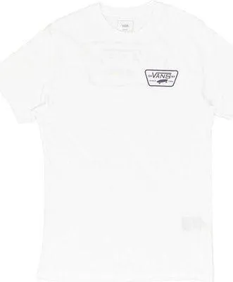 VANS UNISEX FULL PATCH BACK SHORT SLEEVE T-SHIRT WHITE/AEGAN BLUE SIZE MEDIUM - Image 2