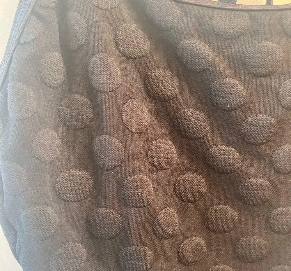 Baja Blue Vintage One Piece Black Polka Dot Bathing Suit Size 12 - Image 2