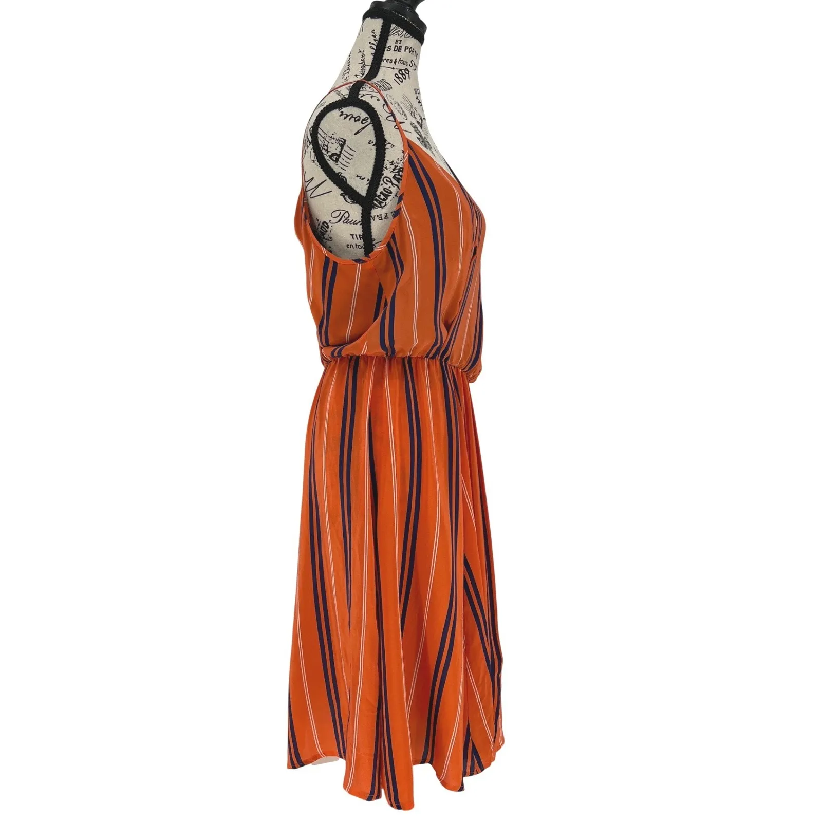 Rebecca Minkoff Delhia Midi Dress Orange 100% Silk Size 10 Wedding Party EUC - Image 4