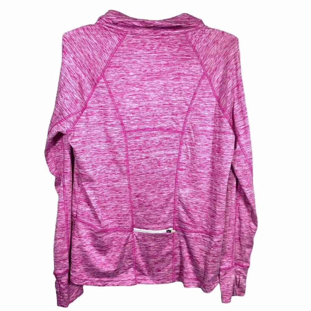 Pony Running Womans Large Heathered Pink Top Activewear Sweatshirt Pullover Back - Image 4