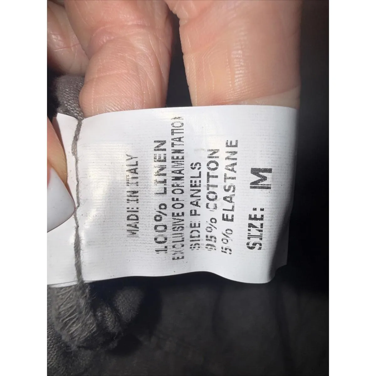 Lina Tomei Dress Womens Medium Gray Linen Made In Italy Coastal Resort Beaded - Image 13