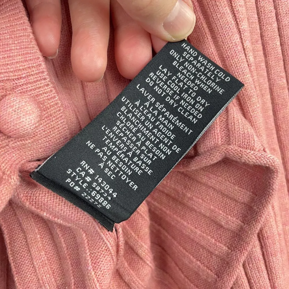 7 For All Mankind Women's Pink Cropped Button Up Cardigan Size Large Long Sleeve - Image 5