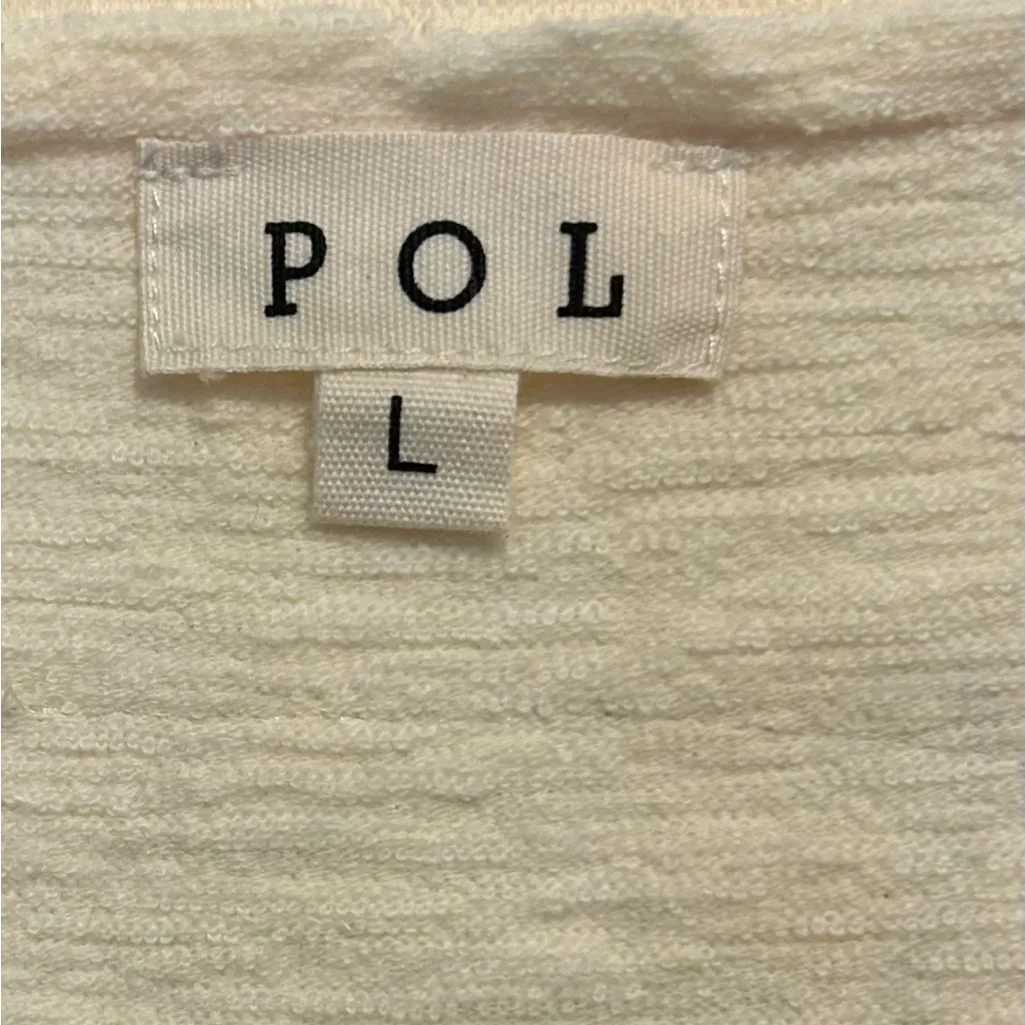 NWOT..Women’s POL Long Sleeve Buttery Cream Top Sunflower & Lace Pattern Large - Image 3