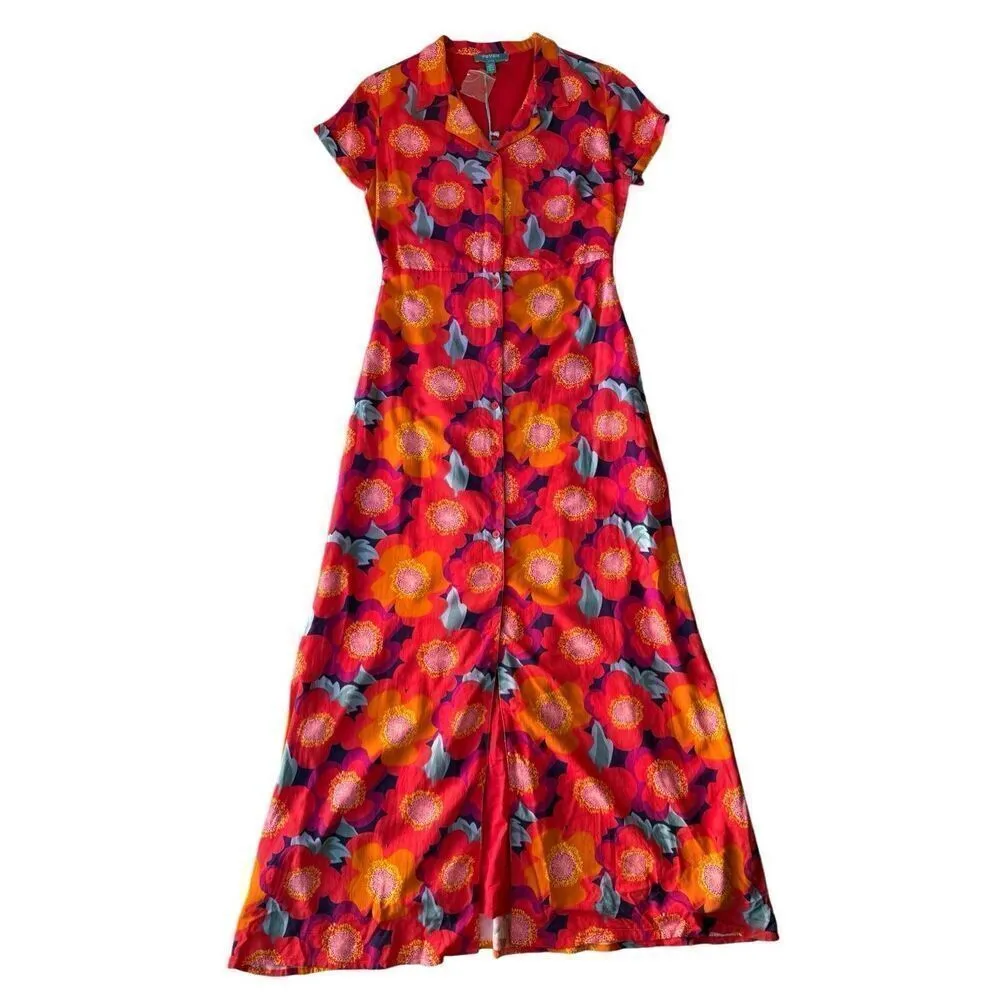 FEVER London Heritage Karina Maxi Dress Size US 4 Red - Image 7