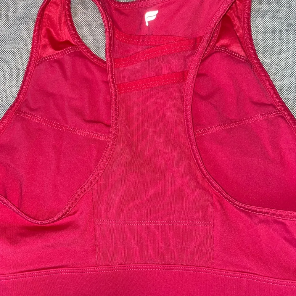 Woman’s size medium red pink fabletics sports bra - Image 2