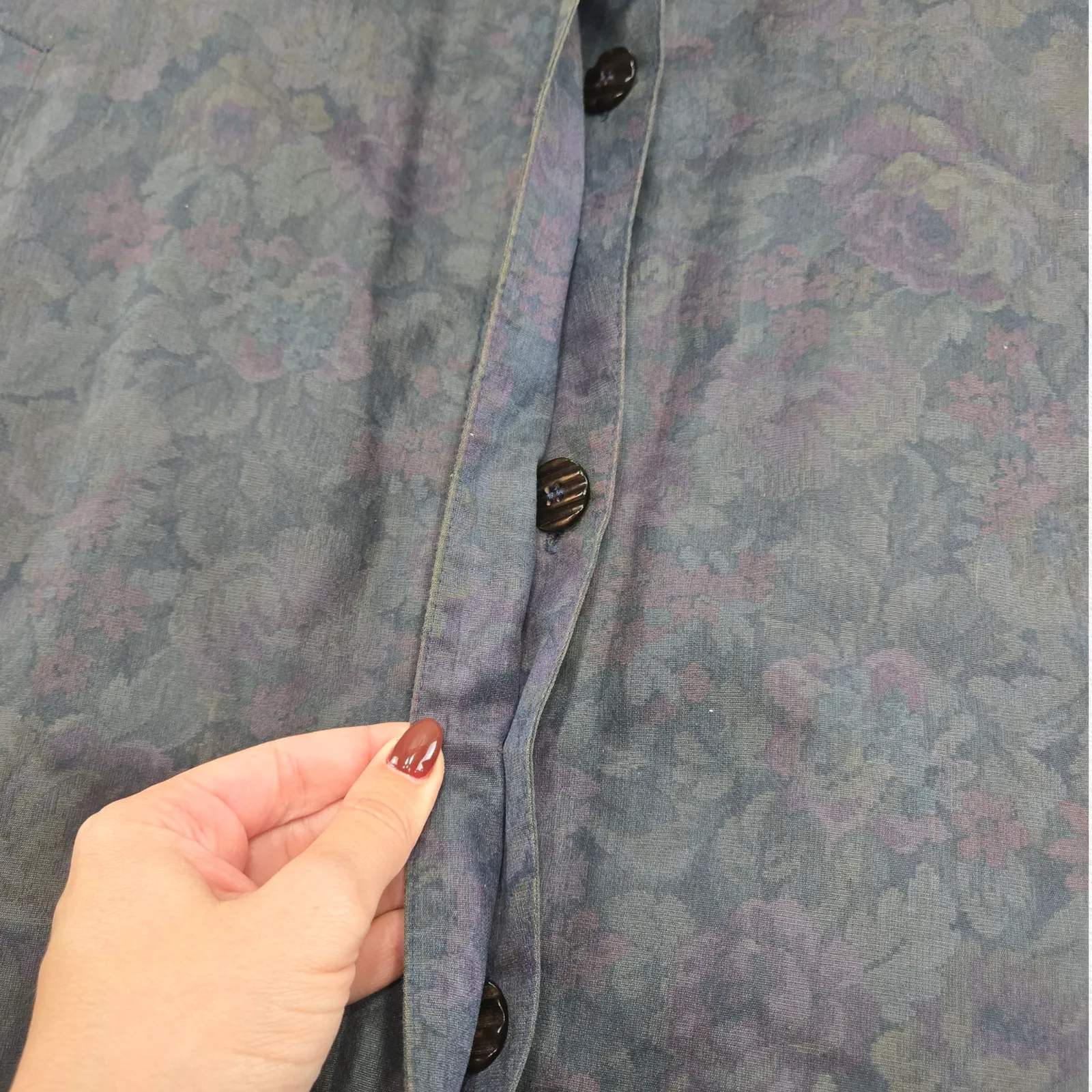 1980s London Fog Floral Water Resistant Wool Lined Transitional Trench Coat 12P - Image 4