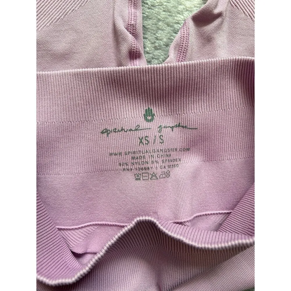 Spiritual Gangster Icon High Waist Legging Light Purple Size XS Small Gym Active - Image 6