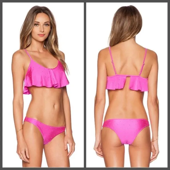 💕AMUSE SOCIETY💕 Bikini ~ Presley Stud Top + Eliza Stud Skimpy Bottom Small NWT - Image 2