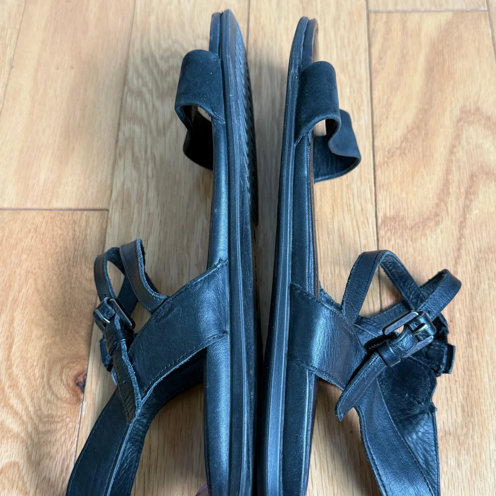 ECCO Black Leather Ankle Strap Sandals Comfortable Everyday Shoes Size‎ 39 - Image 8