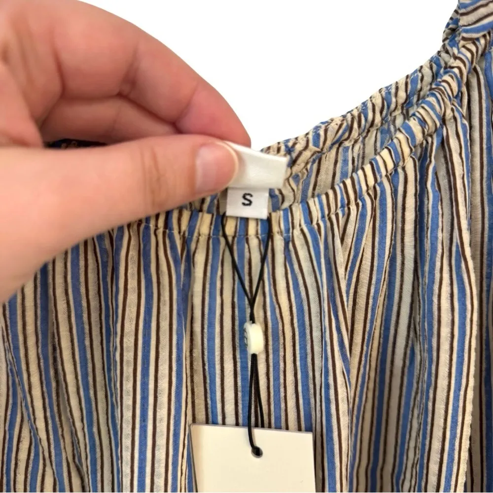 Beck‎ Snodergaard NWT Small Alohi Adeline Sheer Striped Dress Ruffle Sundress Blue - Image 8