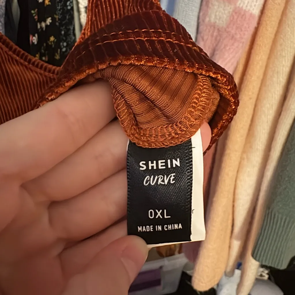 Rust Orange Ribbed Camisole Top XL SHEIN - Image 2