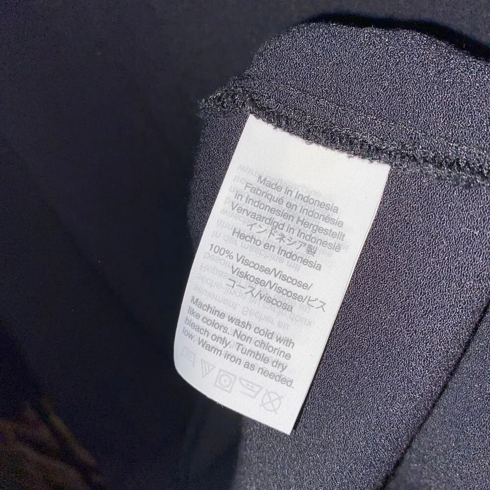 J. Crew Point Sur Black V-Neck Cinched Sleeve Blouse Women's Size XS - Image 7