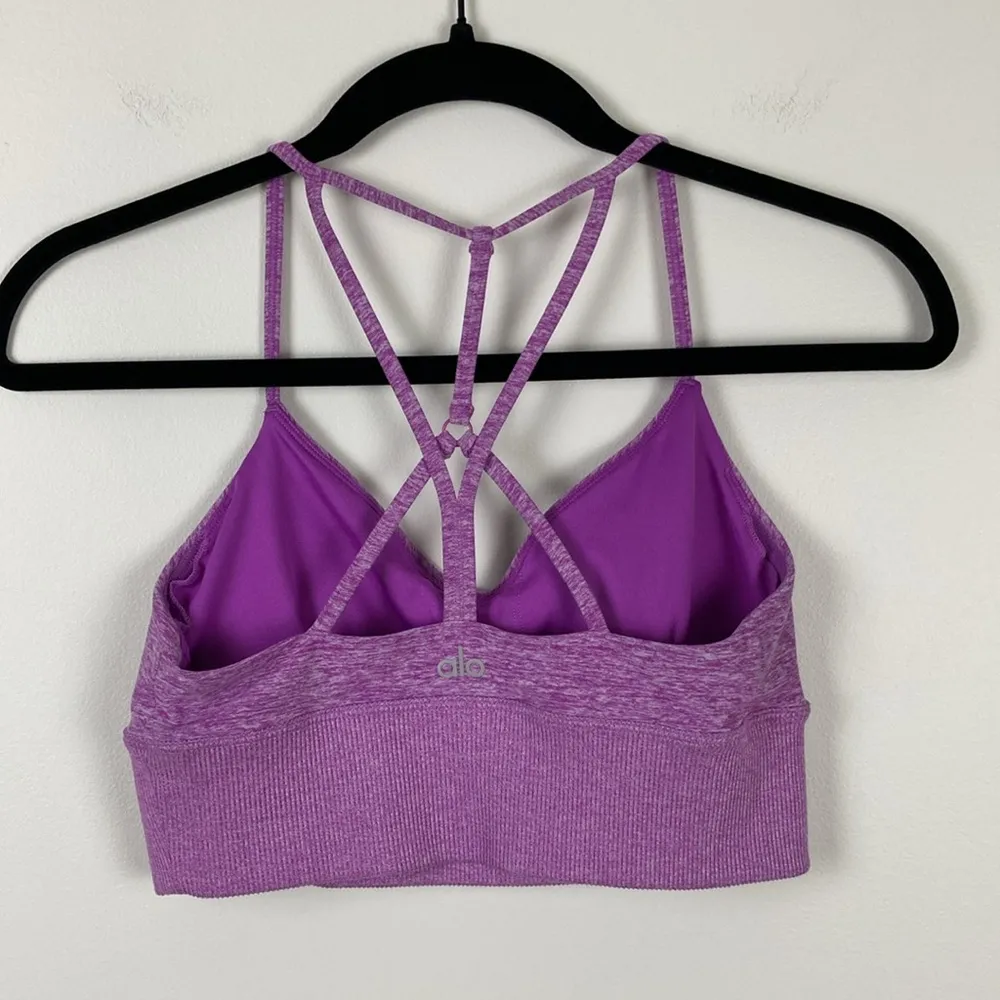 Alo Yoga Alosoft Lavish Sports Bra Strappy Women’s Size Small Purple Active Soft - Image 5
