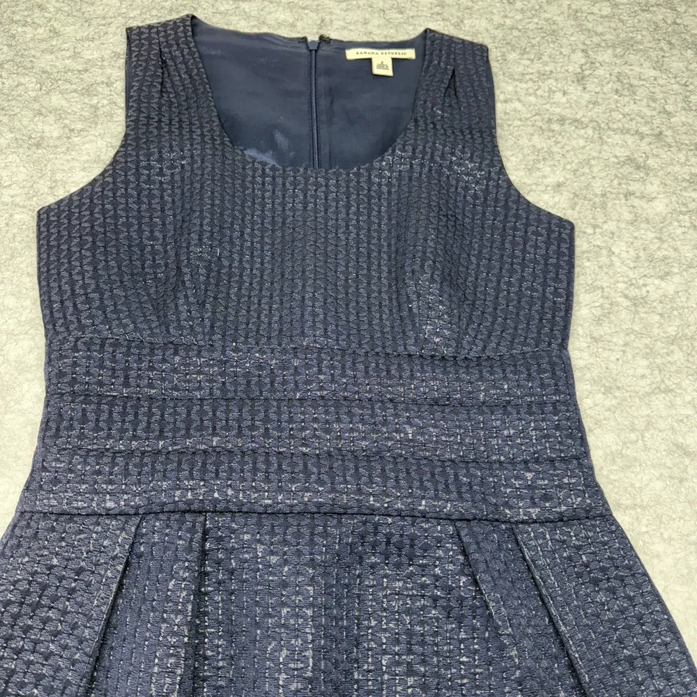 Banana Republic Dress Womens Size 2 Blue Sleeveless Cocktail Below Knee - Image 3