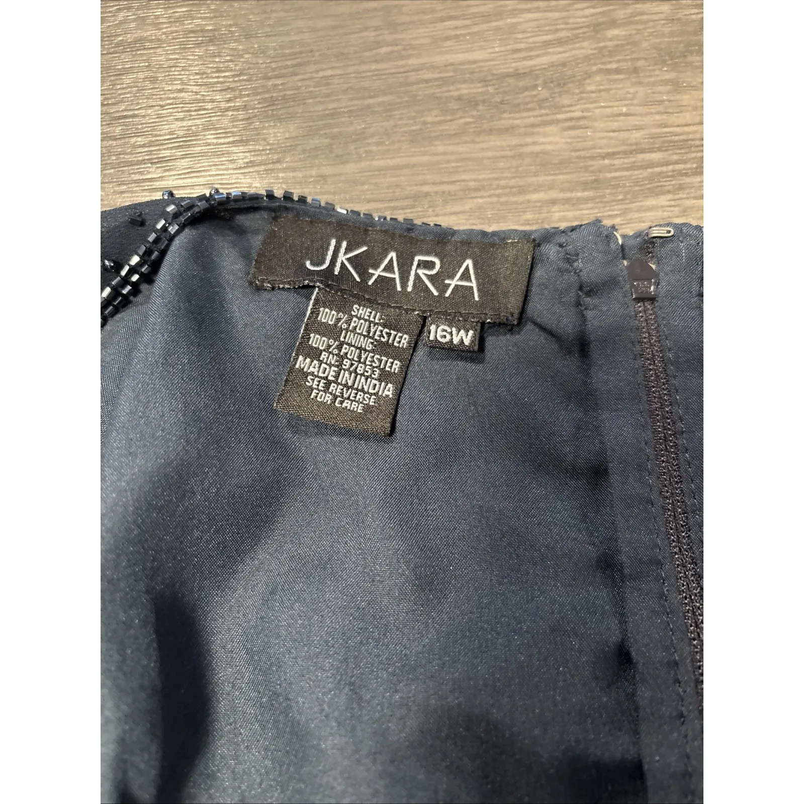 J Kara Mother of the Bride Beaded Jacket Dress Size 16 Navy Blue No Jacket - Image 8