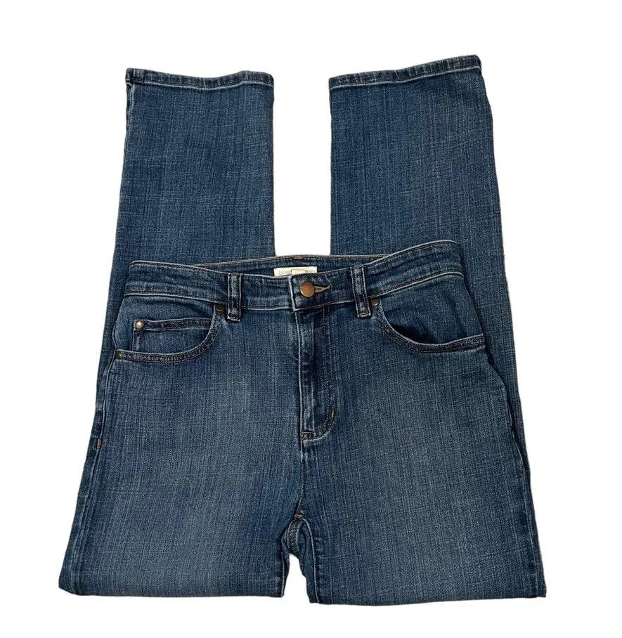 Eileen Fisher Medium Wash Straight Leg Jeans, Sz 2 - Image 5