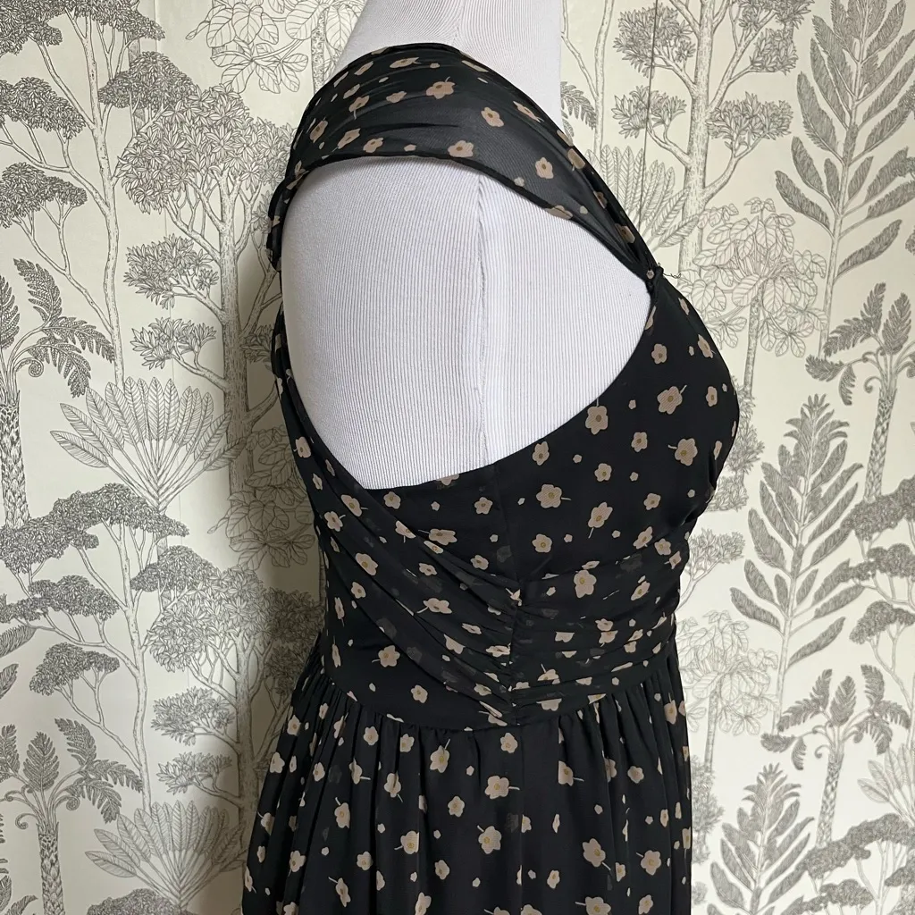 Pins and Needles Anthropologie Chiffon print Cross-Back Dress Sz 12 - Image 5