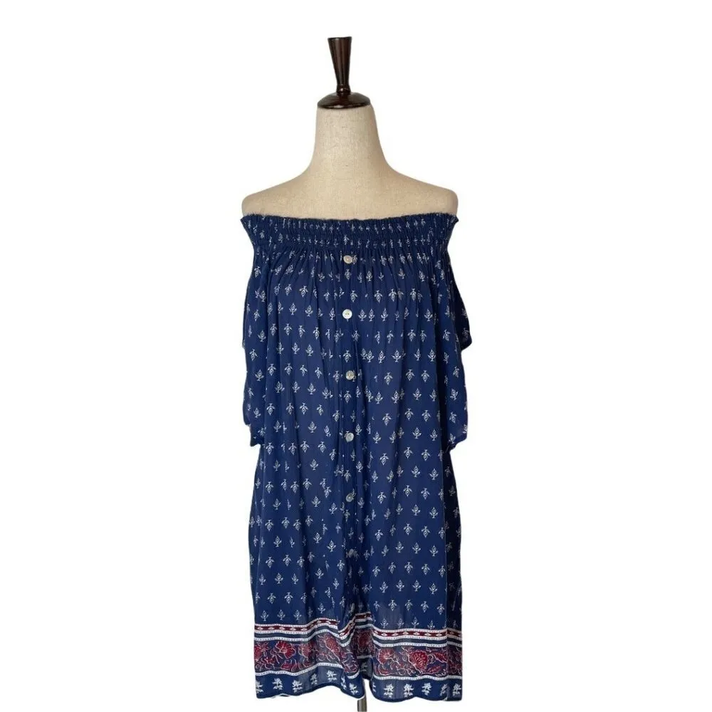 Faithfull The Brand Diea Gypsy Print Off The‎ Shoulder Flowy Tunic Mini Dress 2 - Image 5