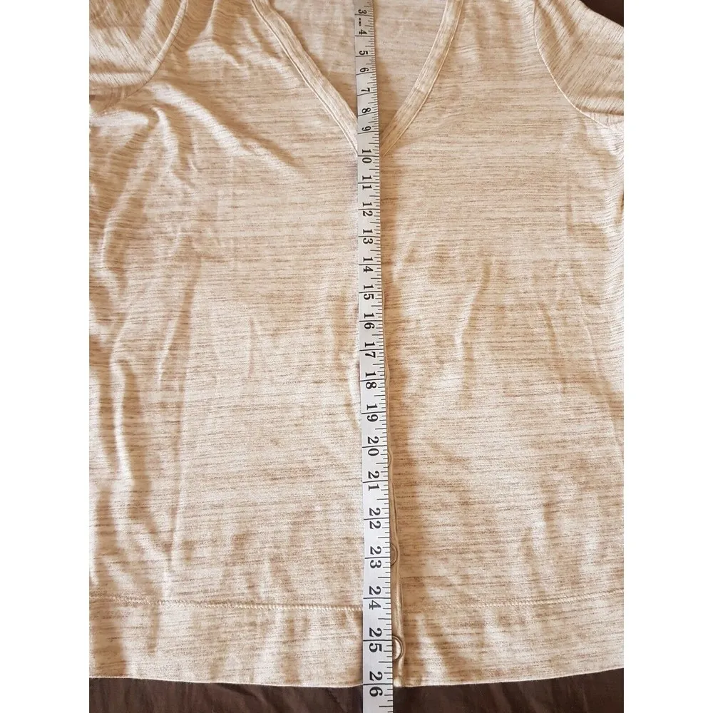 Isaac mizrahi Live Womens Blouse Size Small Beige Long Sleeve Button Space Dyed - Image 11