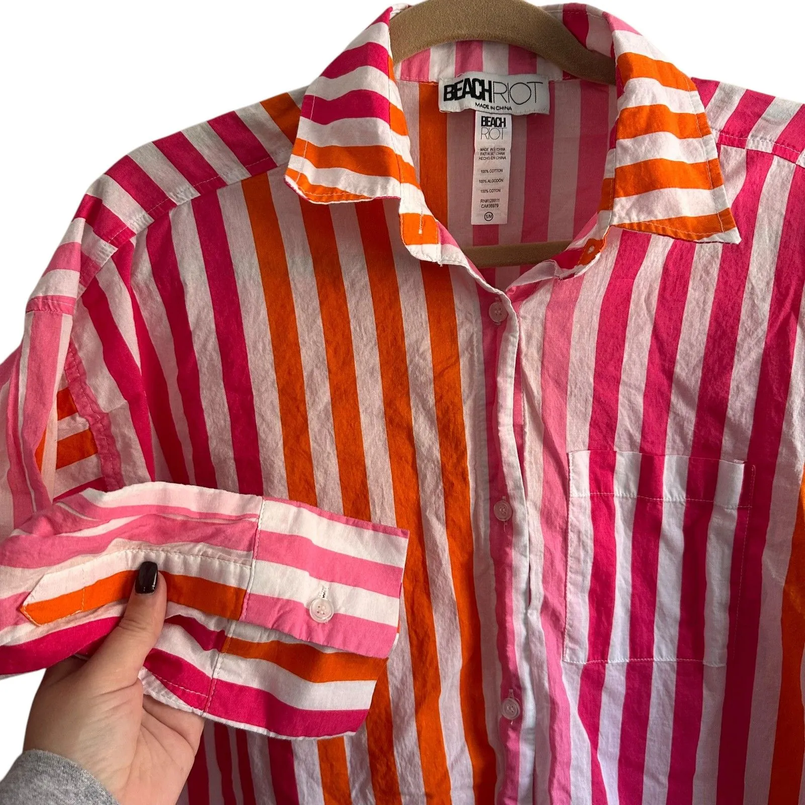 BEACH RIOT Alexa Top‎ Sunset Stripe Button Down Small/Medium - Image 6