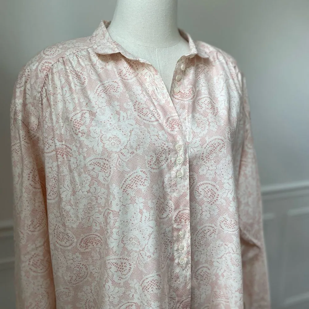 Vintage 80s Outback Red Pink Paisley Country Prairie Button Up Shoulder Pads L - Image 7