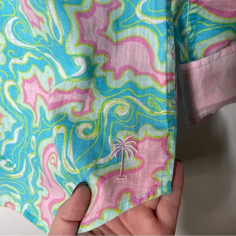 Lilly‎ Pulitzer Resort Fit Seahorse Button Down Top Xsmall - Image 4