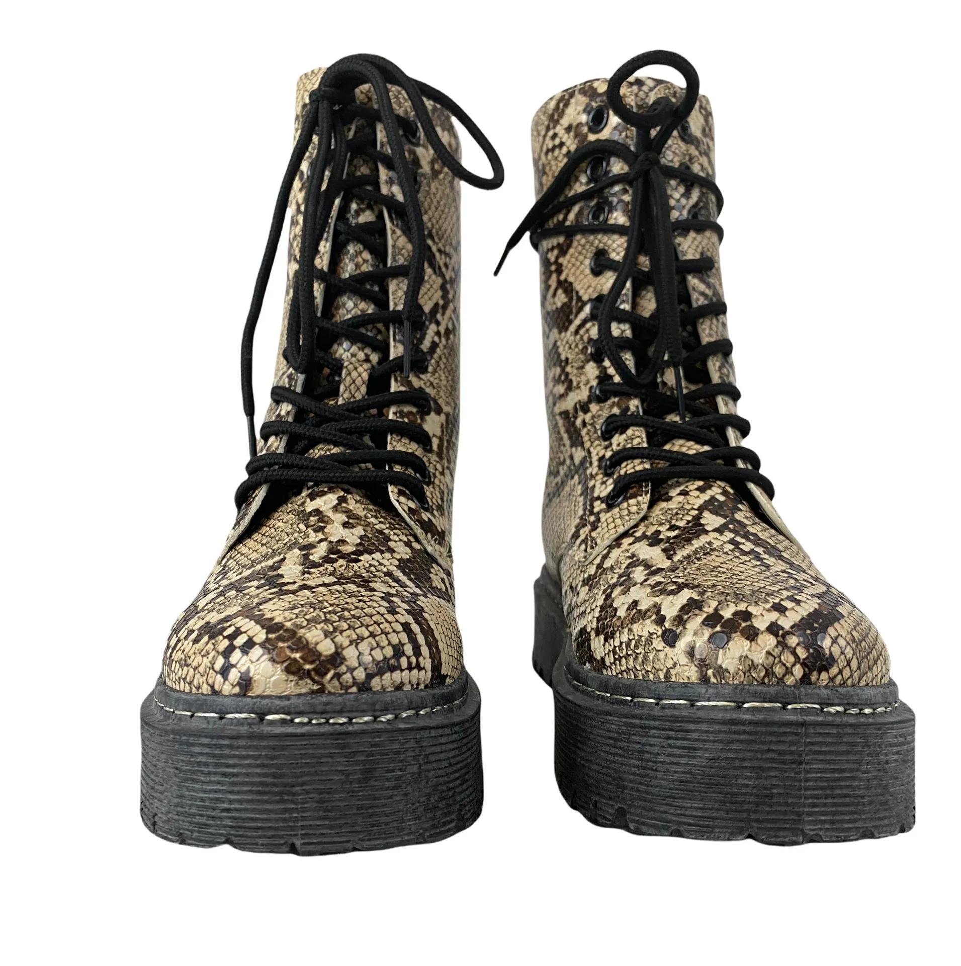 NWOT Snake Print Combat Boots - Image 5