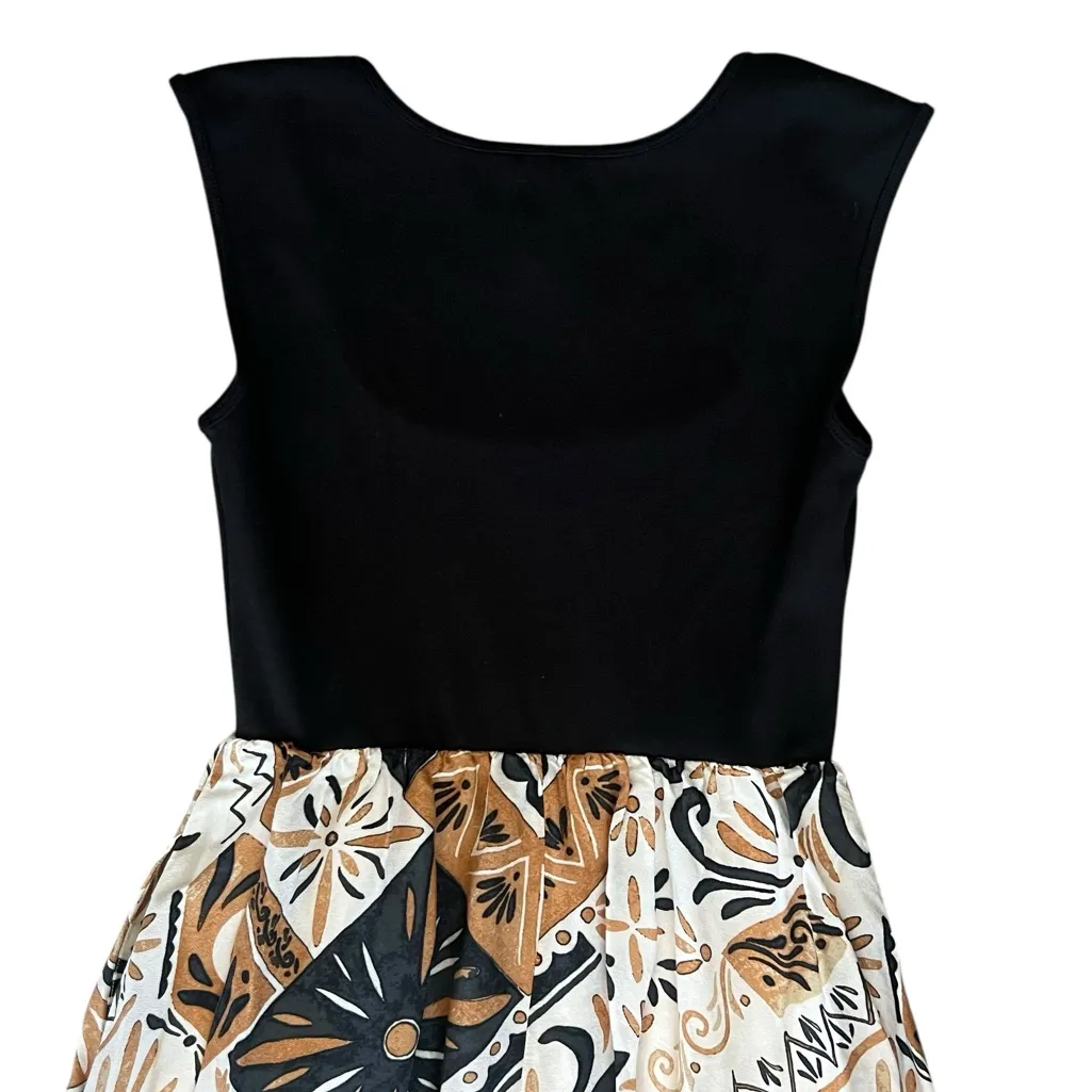 Anthropologie Women’s Sleeveless Printed Twofer Geometric Orange Maxi Dress - Image 7