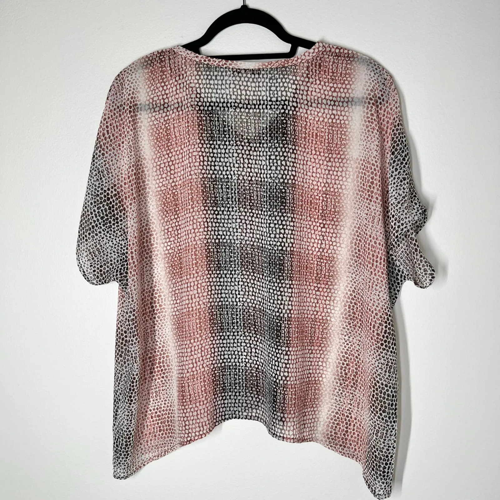 Cabi 240 Blouse Sheer Brown Beige Tan Cover Up‎ Tee Size Small - Image 3