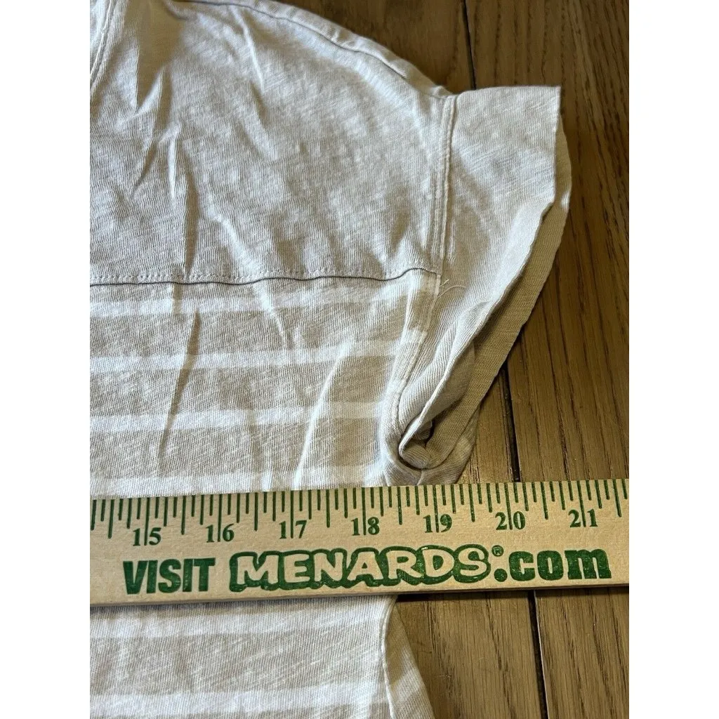 Eddie Bauer Women Scoop Neck T-Shirt Dress Cream‎ 100% Cotton Size Large Comfort - Image 5