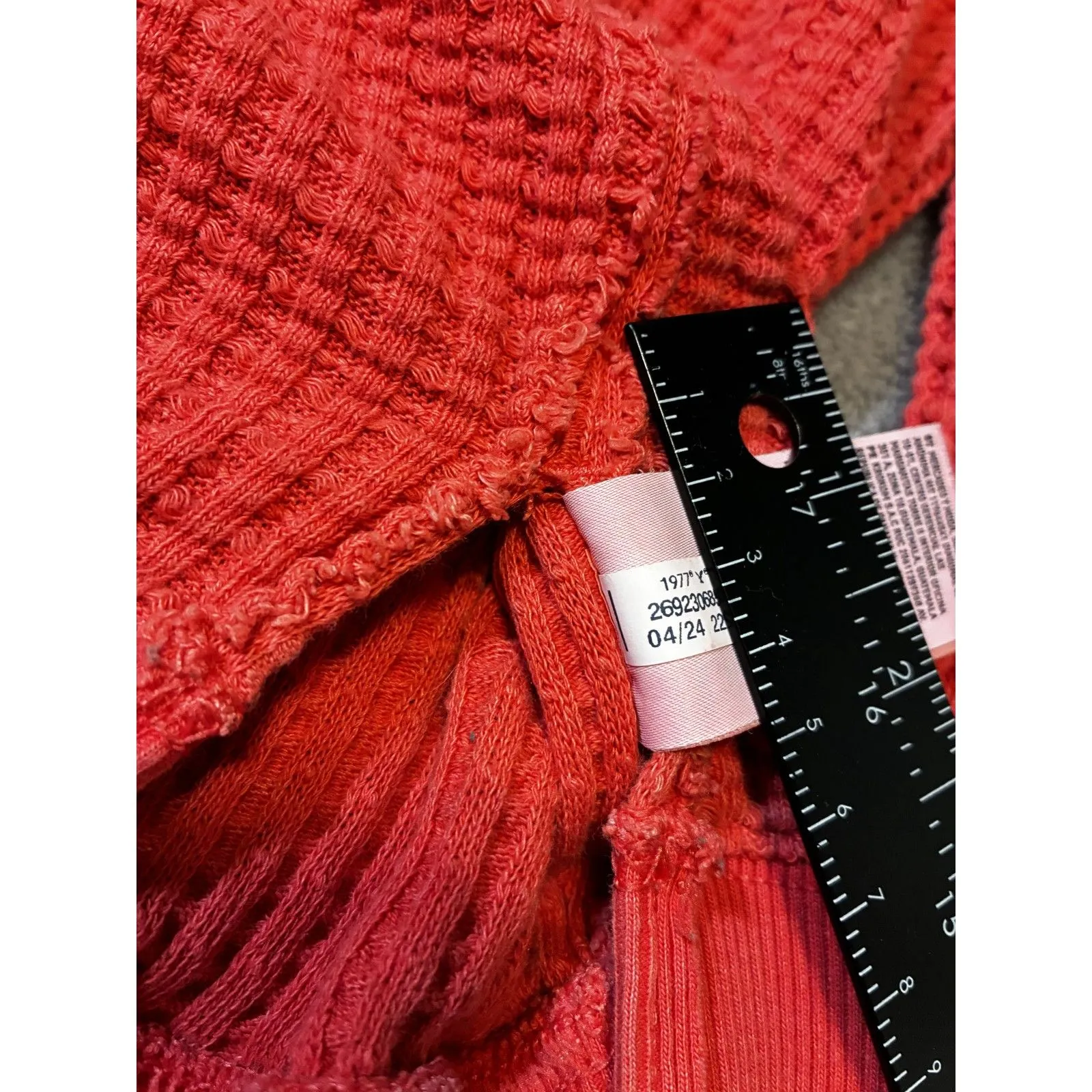 American Eagle Seriously Lived-In Waffle Knit Long Sleeve Top Oversized - Image 4