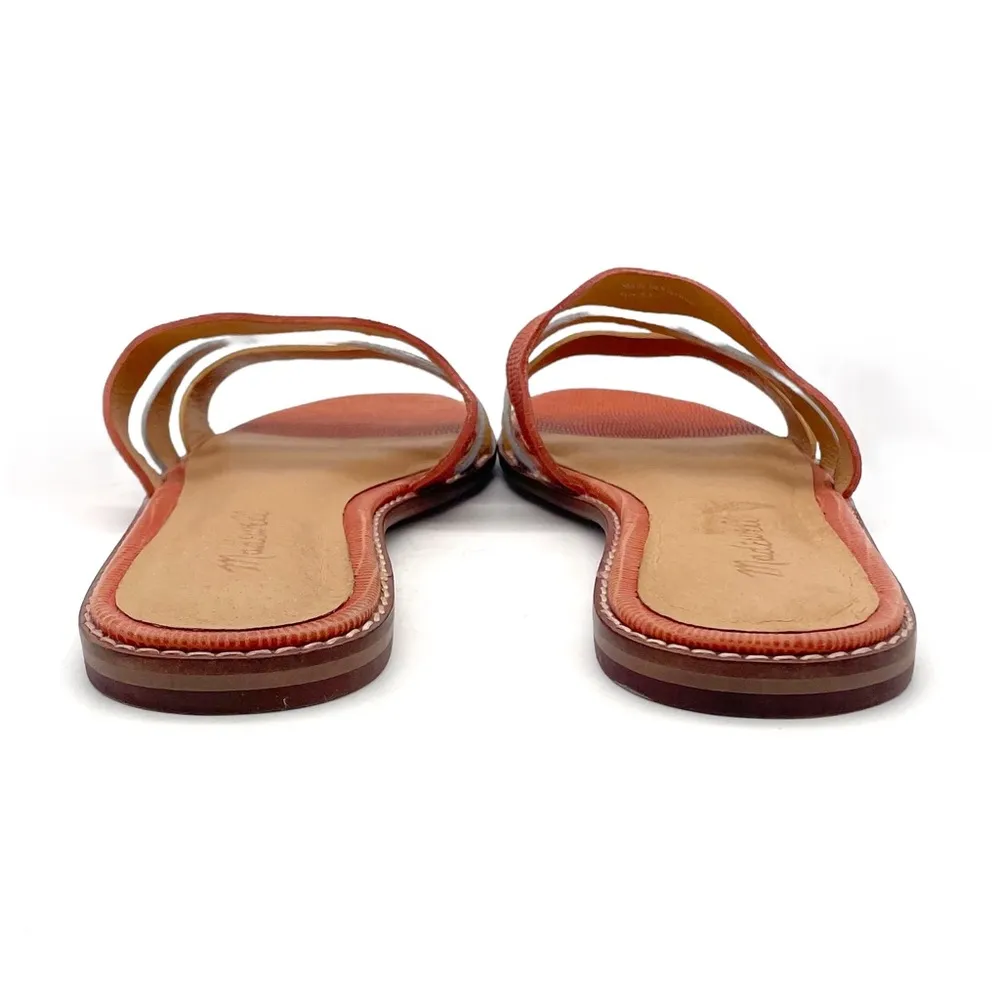 Madewell Wave Slide Sandal Size 8.5 Colorblock Leather Faded Straw Mist Multi - Image 8