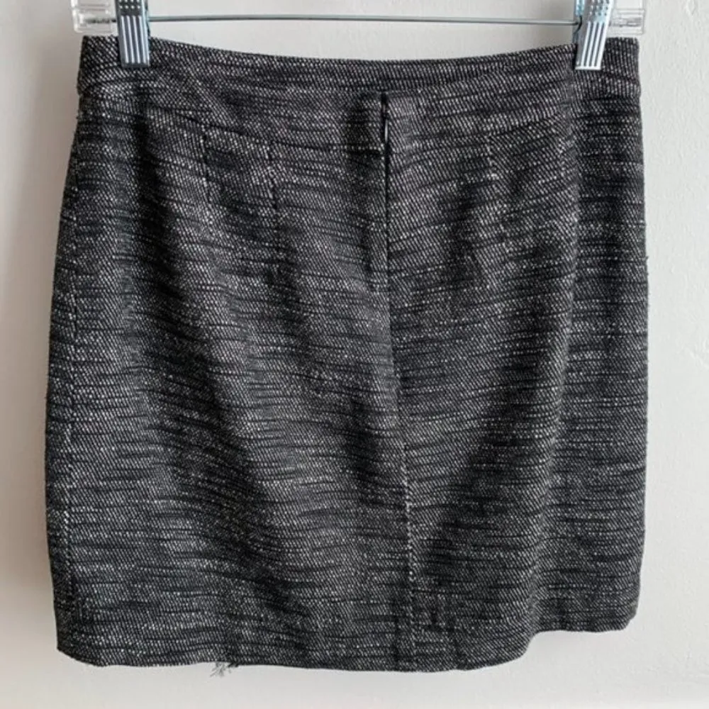 Loft Ann Taylor  Black Heather Twill Skirt - Image 3