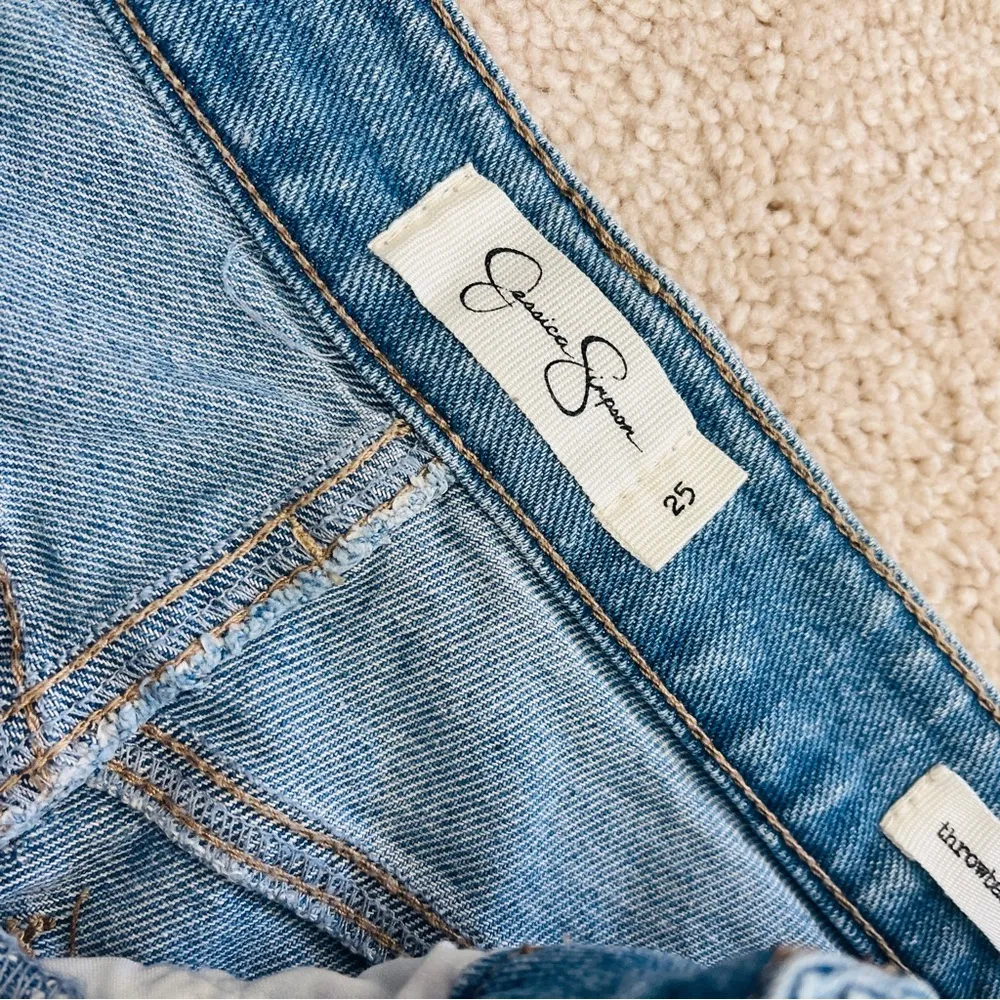 Jessica Simpson High Rise Vintage Straight Leg Jeans Button Fly Size 25” - Image 5