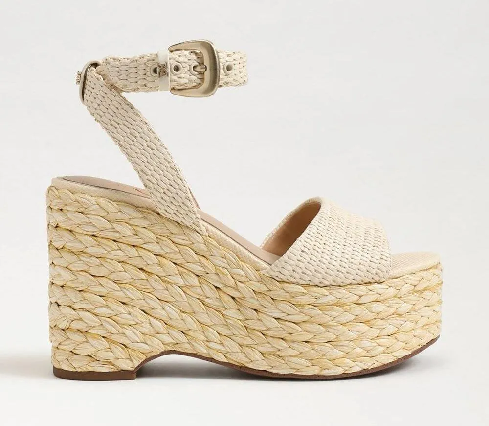 Sam Edelman Women's April Ankle-Strap Raffia-Wedge Sandals 8.5 - Image 9