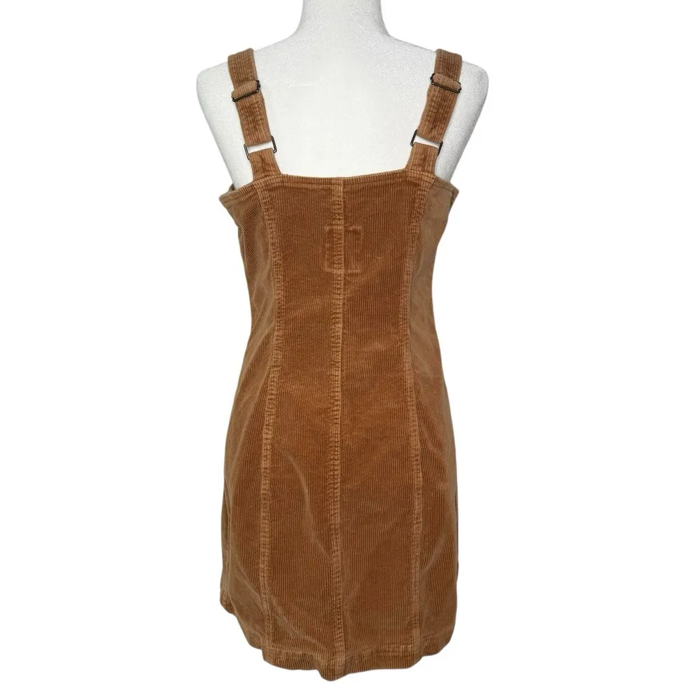 90s Y2K Retro Overall Dress XL Full‎ Zip Pinafore Corduroy Preppy Twee Classic - Image 5