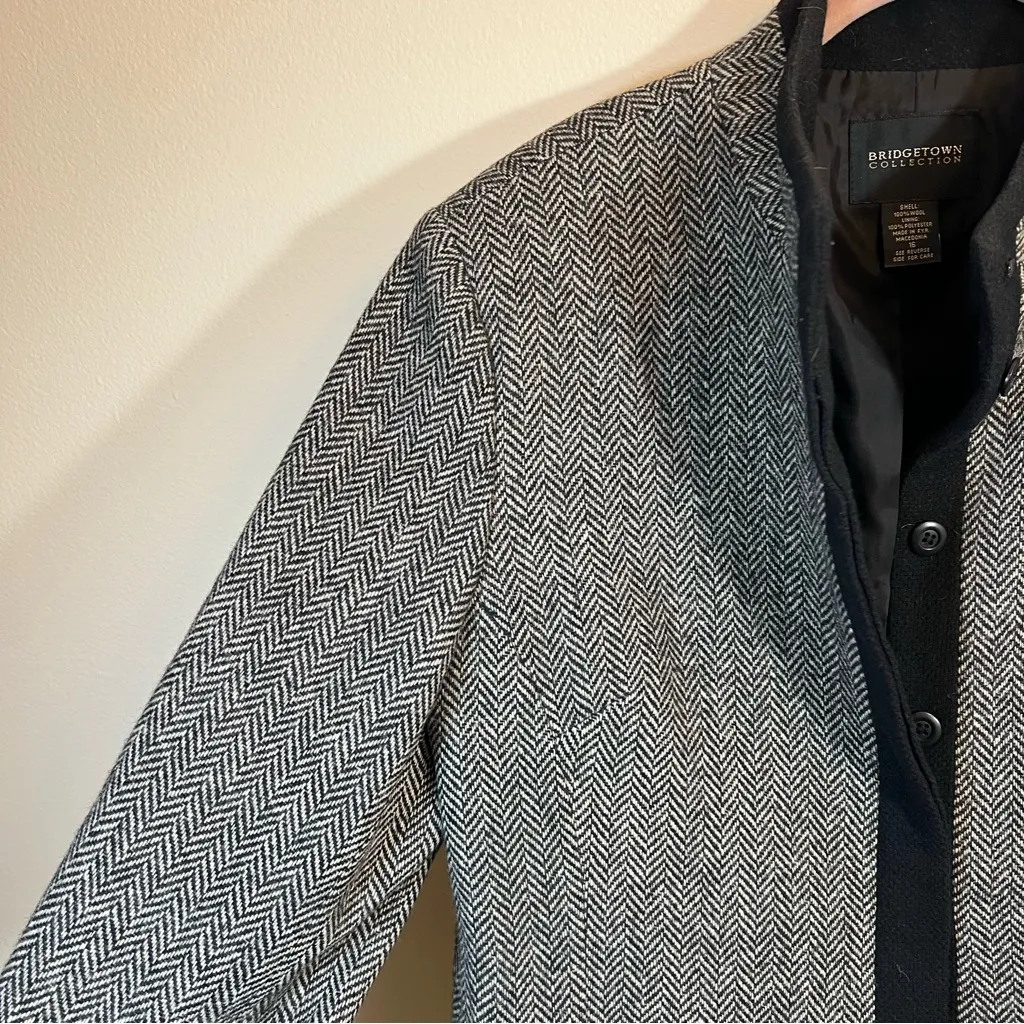 Bridgetown Collection Wool Herringbone Black White Jacket 16 - Image 5