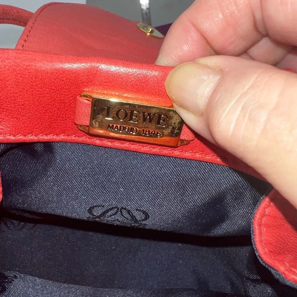 Loewe Mini‎ Red Leather Tassle Crossbody Bag Pre Authenticated - Image 7