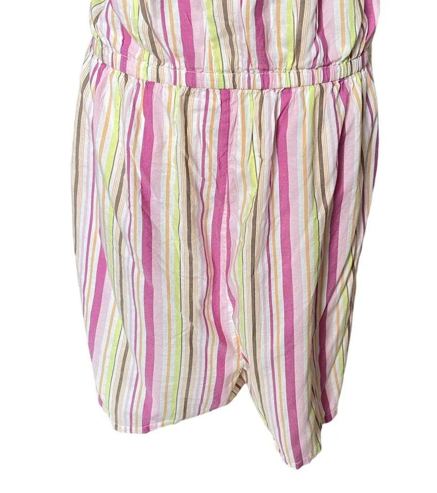 Old Navy Women’s Striped O-ring Halter Romper Size XXL Pockets Lined Summer - Image 10