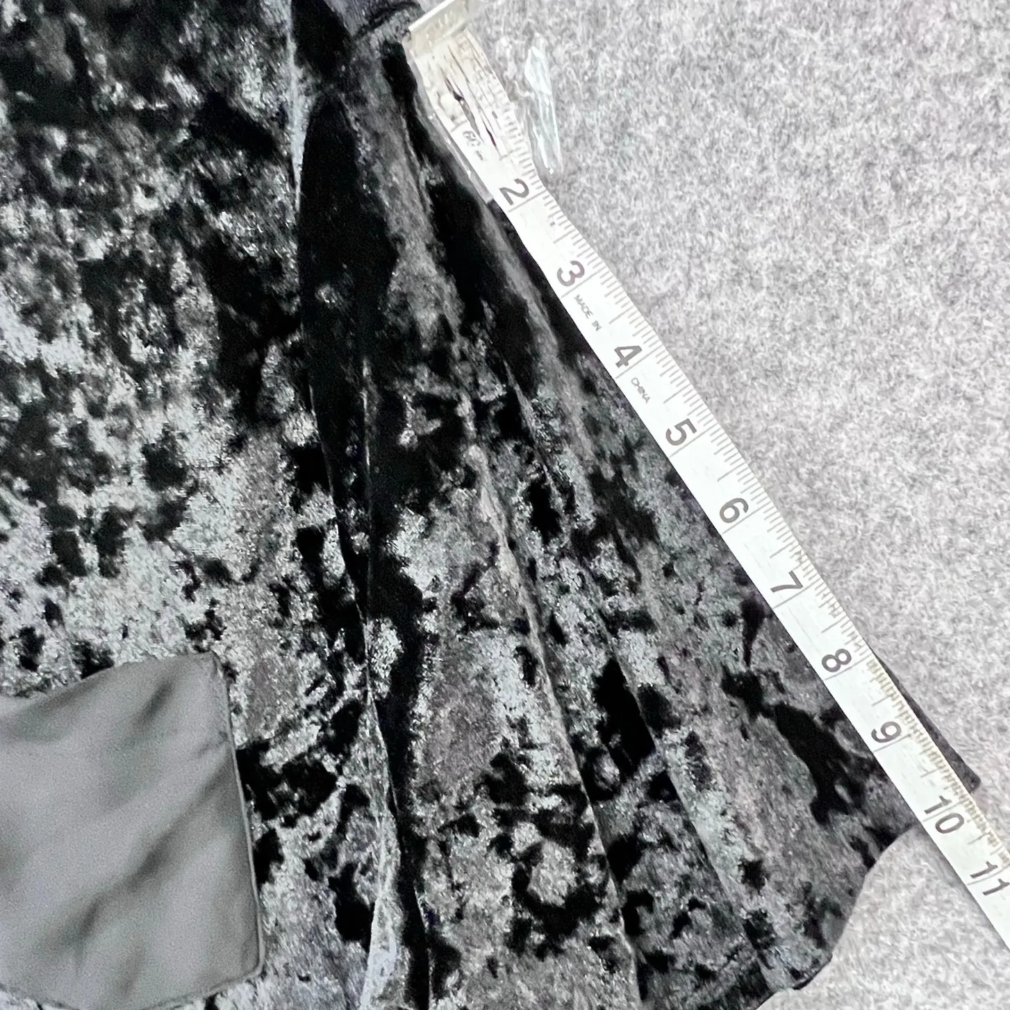 Evri Tee Top Womens 1X Black Crushed Velvet Short Sleeve Shirt Casual Whimsygoth - Image 9