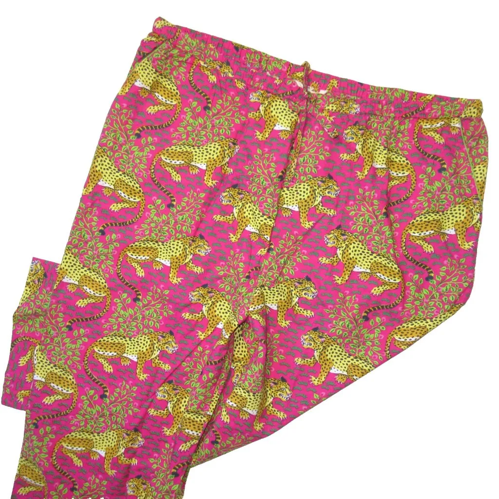 NWT Printfresh PJ Pants in Hot Pink Bagheera Leopard Cotton Pajama Pant 3X - Image 3